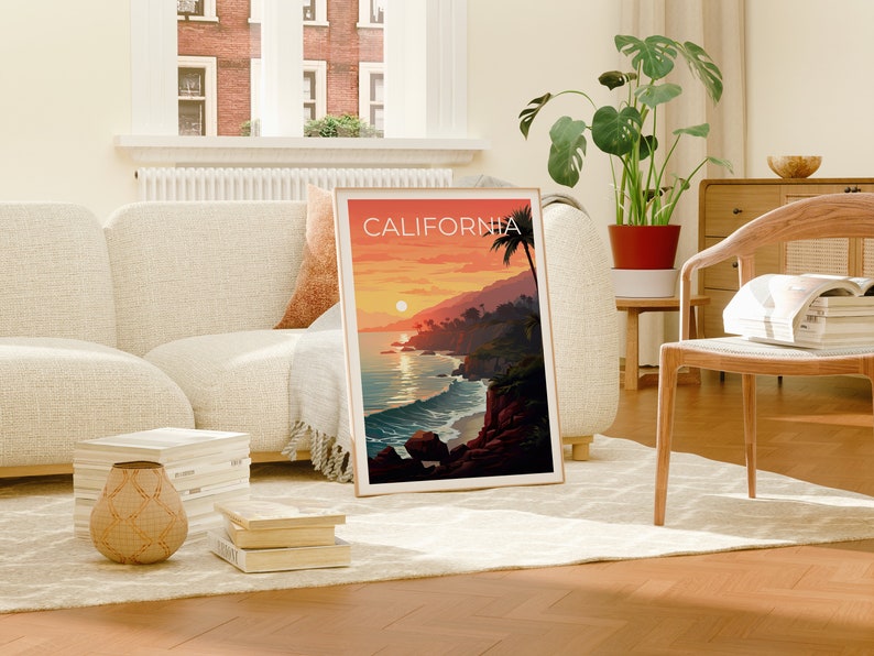 California Travel Poster, Coast Wall Art, Coast Print, California Poster, Coast Poster, California Print, California Art