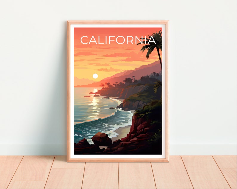 California Travel Poster, Coast Wall Art, Coast Print, California Poster, Coast Poster, California Print, California Art
