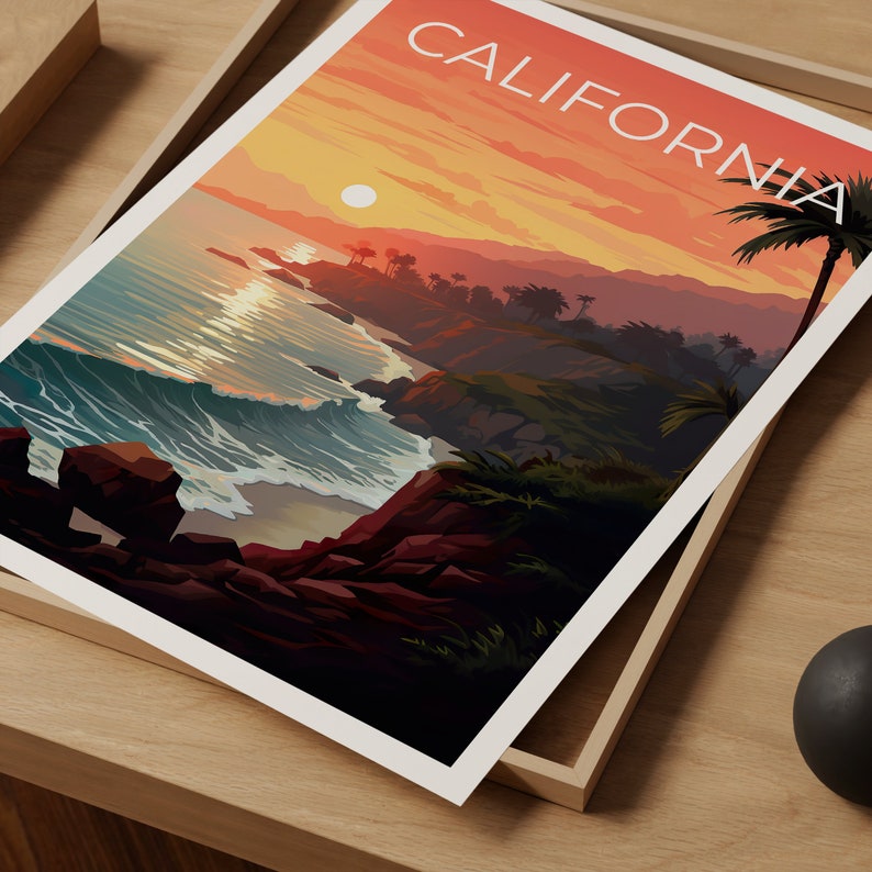 California Travel Poster, Coast Wall Art, Coast Print, California Poster, Coast Poster, California Print, California Art