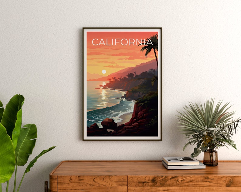 California Travel Poster, Coast Wall Art, Coast Print, California Poster, Coast Poster, California Print, California Art