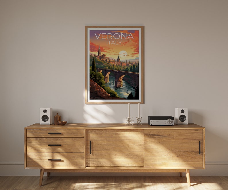 Verona Travel Poster, Italy Wall Art, Italy Print, Verona Poster, Italy Poster, City Poster, Verona Art