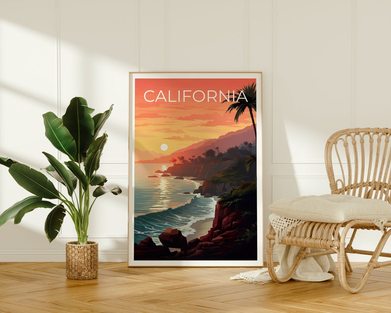 California Travel Poster, Coast Wall Art, Coast Print, California Poster, Coast Poster, California Print, California Art