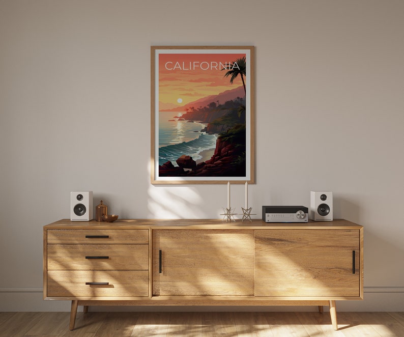 California Travel Poster, Coast Wall Art, Coast Print, California Poster, Coast Poster, California Print, California Art