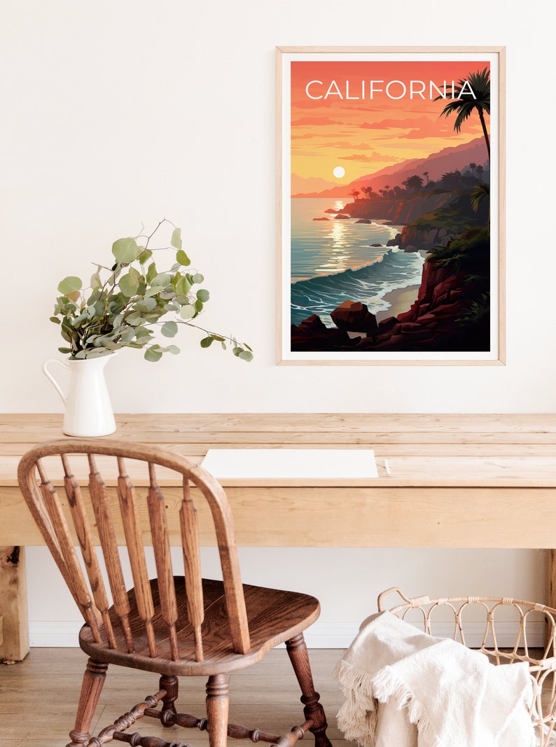 California Travel Poster, Coast Wall Art, Coast Print, California Poster, Coast Poster, California Print, California Art