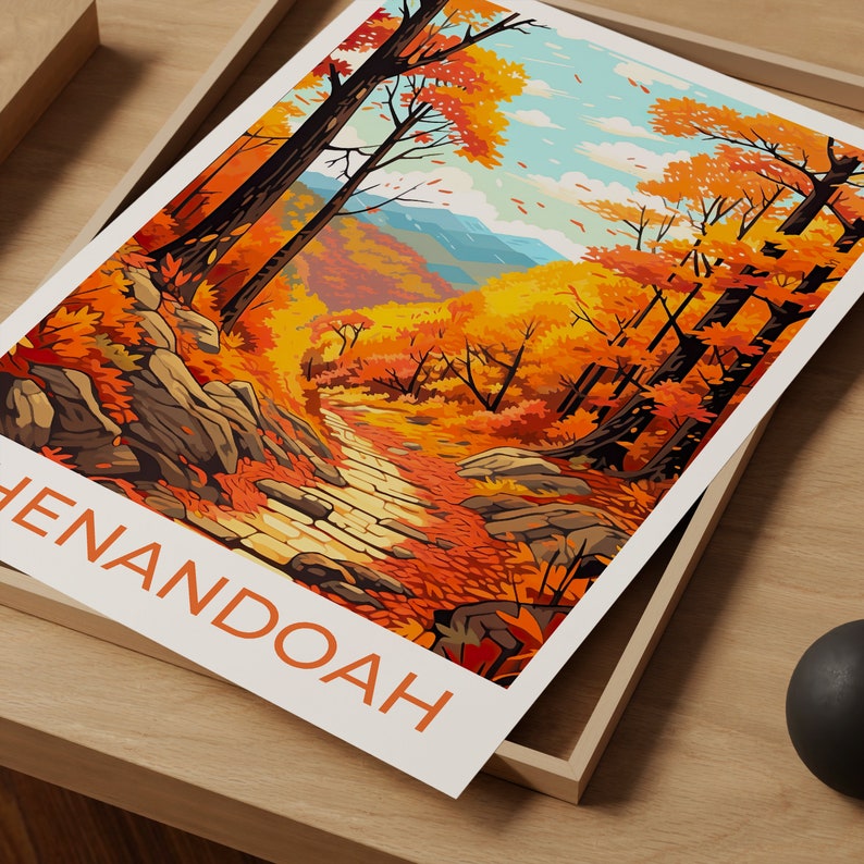 Affiche du parc national de Shenandoah, art mural de Shenandoah, impression de Shenandoah, affiche de voyage de Shenandoah, affiche de nature, art d'affiche, décoration murale