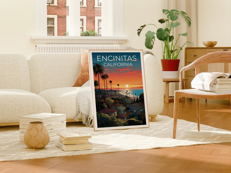 Encinitas Travel Poster, California Wall Art, California Print, Encinitas Poster, California Poster, City Poster, Encinitas Art