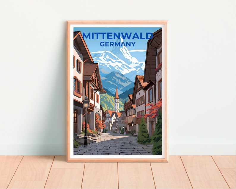 Mittenwald Travel Poster, Germany Wall Art, Germany Print, Mittenwald Poster, Europe Poster, City Poster, Mittenwald art