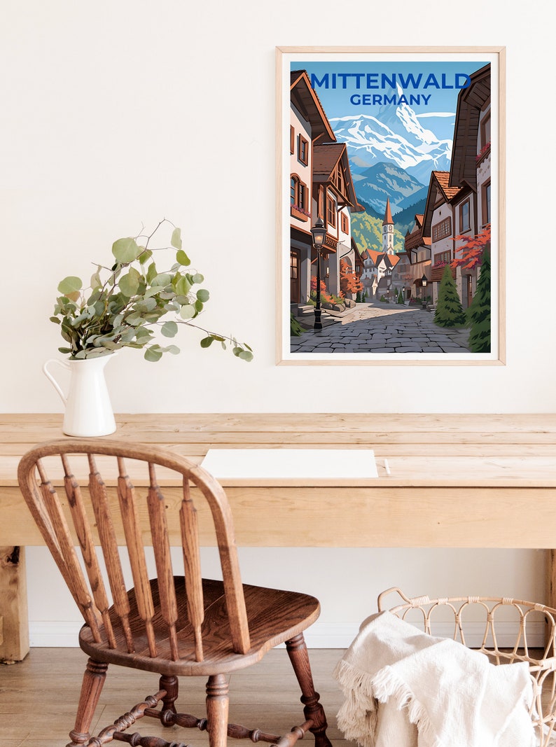 Mittenwald Travel Poster, Germany Wall Art, Germany Print, Mittenwald Poster, Europe Poster, City Poster, Mittenwald art