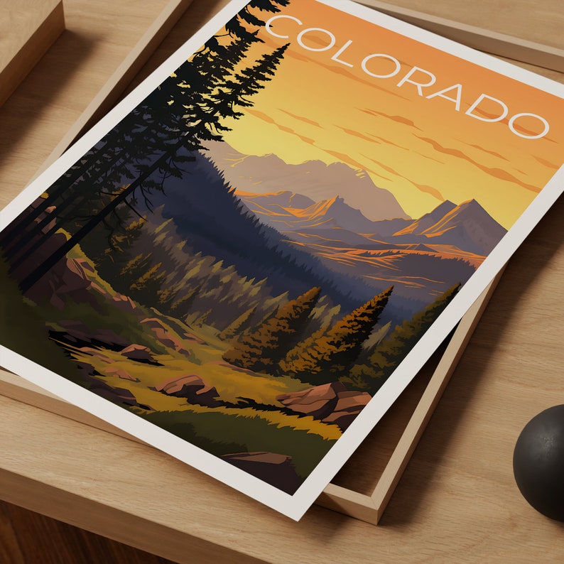 Affiche de voyage du Colorado, art mural de montagne, impression de montagne, affiche du Colorado, affiche des Rocheuses, affiche de montagne, impression du Colorado