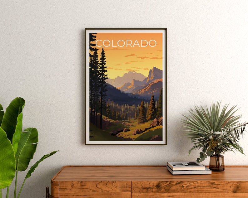 Affiche de voyage du Colorado, art mural de montagne, impression de montagne, affiche du Colorado, affiche des Rocheuses, affiche de montagne, impression du Colorado