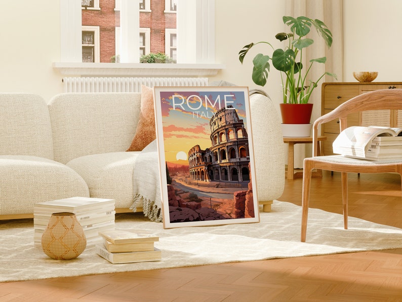Rome Travel Poster, Italy Wall Art, Italy Print, Rome Poster, Italy Poster, Colosseum Poster, Rome Art