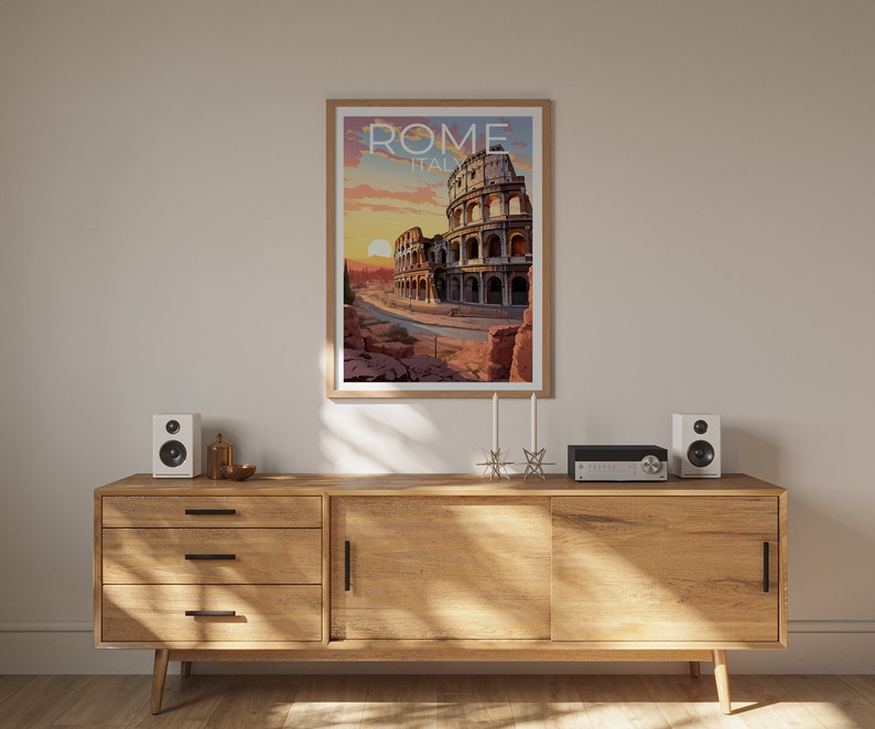 Rome Travel Poster, Italy Wall Art, Italy Print, Rome Poster, Italy Poster, Colosseum Poster, Rome Art