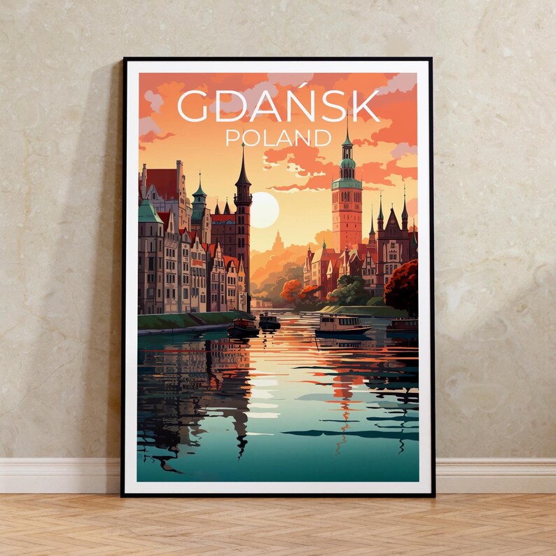 Gdańsk Poster, Poland Print, Gdańsk City Art, Europe Poster, Poland Poster Print, Home Decor, Birthday Gift