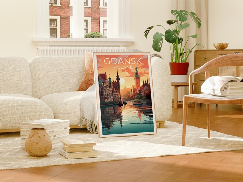 Gdańsk Poster, Poland Print, Gdańsk City Art, Europe Poster, Poland Poster Print, Home Decor, Birthday Gift