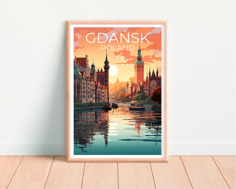 Gdańsk Poster, Poland Print, Gdańsk City Art, Europe Poster, Poland Poster Print, Home Decor, Birthday Gift