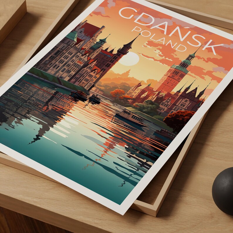 Gdańsk Poster, Poland Print, Gdańsk City Art, Europe Poster, Poland Poster Print, Home Decor, Birthday Gift
