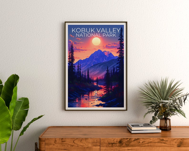 Affiche du parc national de Kobuk Valley, impression de Kobuk Valley, affiche d'Alaska, impression d'Alaska, affiche de voyage de Kobuk Valley, art de l'Alaska, affiche de randonnée