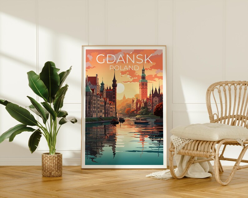 Gdańsk Poster, Poland Print, Gdańsk City Art, Europe Poster, Poland Poster Print, Home Decor, Birthday Gift
