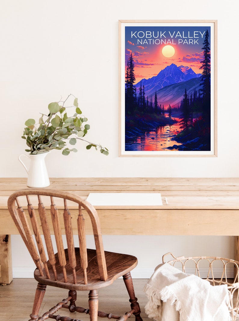 Affiche du parc national de Kobuk Valley, impression de Kobuk Valley, affiche d'Alaska, impression d'Alaska, affiche de voyage de Kobuk Valley, art de l'Alaska, affiche de randonnée