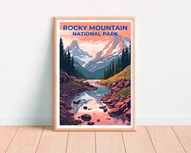 Affiche de voyage des montagnes Rocheuses, art mural du Colorado, impression du Colorado, affiche des montagnes Rocheuses, affiche de montagne, affiche de la nature, art des montagnes Rocheuses