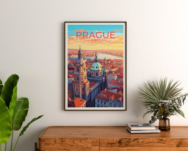 Prague Travel Poster, Prague Wall Art, Prague Print, Czech Republic Poster, Czech Republic Art, Europe Poster, Poster Art, Wall Decor