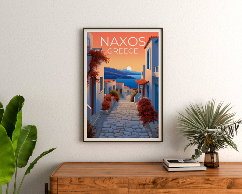 Naxos Travel Poster, Greece Wall Art, Greece Print, Naxos Poster, Greece Poster, Europe Print, Naxos Art