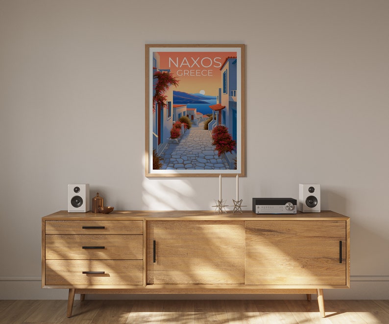 Naxos Travel Poster, Greece Wall Art, Greece Print, Naxos Poster, Greece Poster, Europe Print, Naxos Art