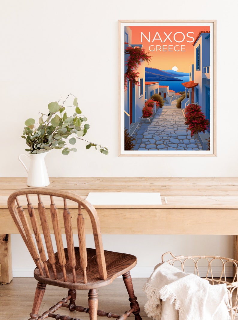 Naxos Travel Poster, Greece Wall Art, Greece Print, Naxos Poster, Greece Poster, Europe Print, Naxos Art