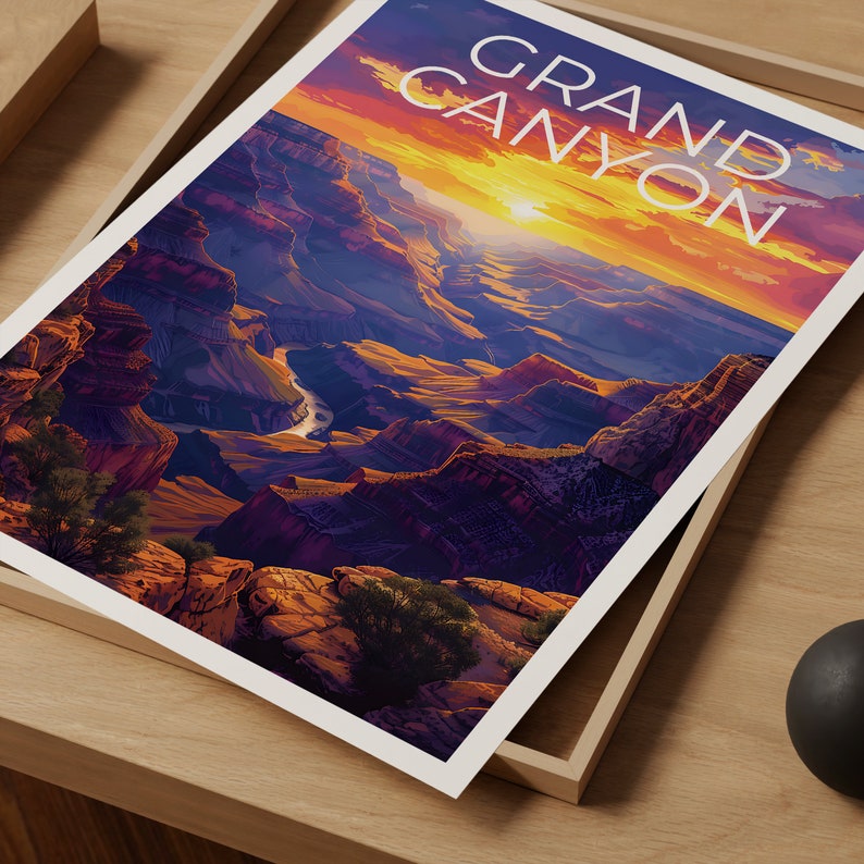 Affiche du Grand Canyon, Impression du Grand Canyon, Art de l'Arizona, Impression de l'Arizona, Affiche de voyage du Grand Canyon, Affiche de l'Arizona, Art du Grand Canyon