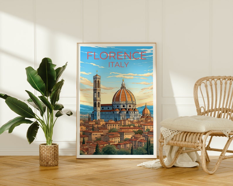 Florence Travel Poster, Italy Wall Art, Italy Print, Florence Poster, Europe Poster, City Poster, Florence Art