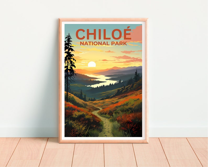Chiloé Travel Poster, Chile Wall Art, Chile Print, Chiloé Poster, Chile Poster, Chiloé Island Poster, Chiloé Art