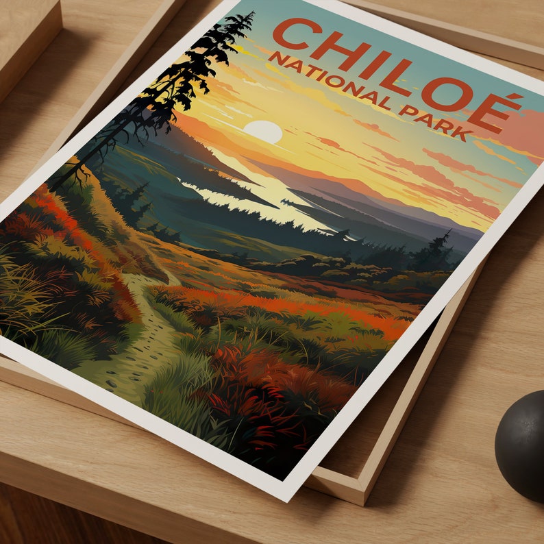 Chiloé Travel Poster, Chile Wall Art, Chile Print, Chiloé Poster, Chile Poster, Chiloé Island Poster, Chiloé Art