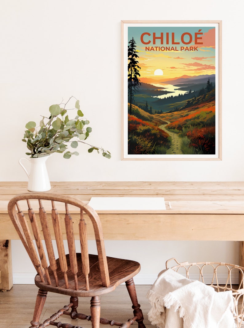 Chiloé Travel Poster, Chile Wall Art, Chile Print, Chiloé Poster, Chile Poster, Chiloé Island Poster, Chiloé Art