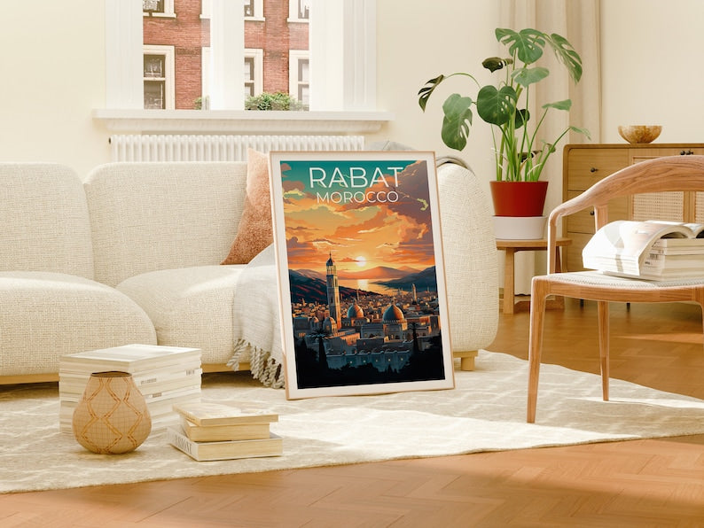 Rabat Poster, Rabat Print, Morocco Poster, Morocco Print, Rabat Travel Poster, Africa Poster, Rabat Art