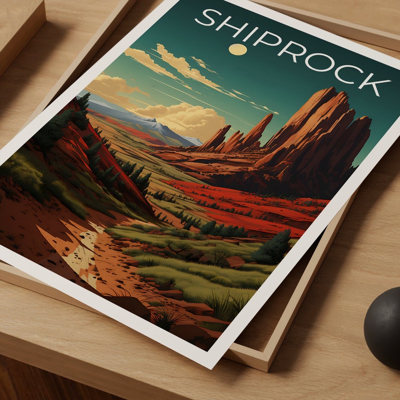 Shiprock Travel Poster, New Mexico Wall Art, New Mexico Print, Shiprock Poster, New Mexico Poster, Shiprock Print, Shiprock Art