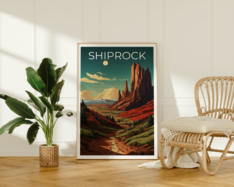 Shiprock Travel Poster, New Mexico Wall Art, New Mexico Print, Shiprock Poster, New Mexico Poster, Shiprock Print, Shiprock Art