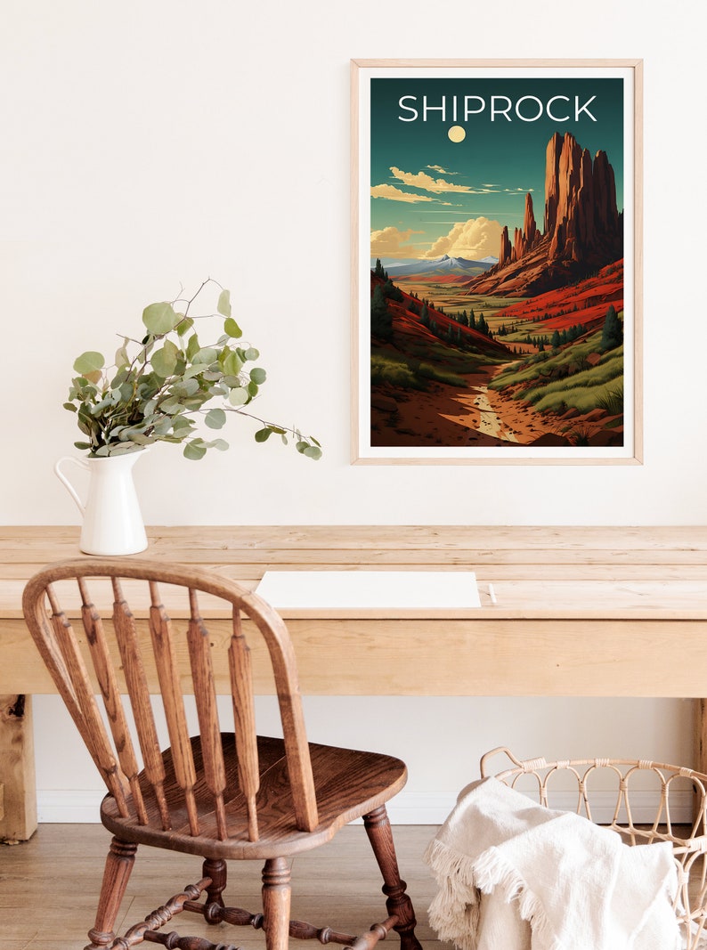 Shiprock Travel Poster, New Mexico Wall Art, New Mexico Print, Shiprock Poster, New Mexico Poster, Shiprock Print, Shiprock Art