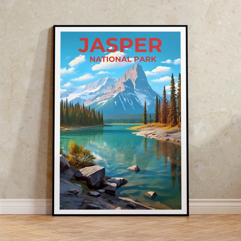 Jasper National Park Travel Poster, Canada Wall Art, Canada Print, Jasper National Park Poster, Jasper Poster, Nature Poster