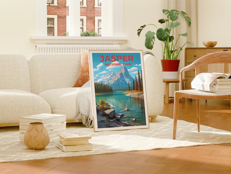 Jasper National Park Travel Poster, Canada Wall Art, Canada Print, Jasper National Park Poster, Jasper Poster, Nature Poster