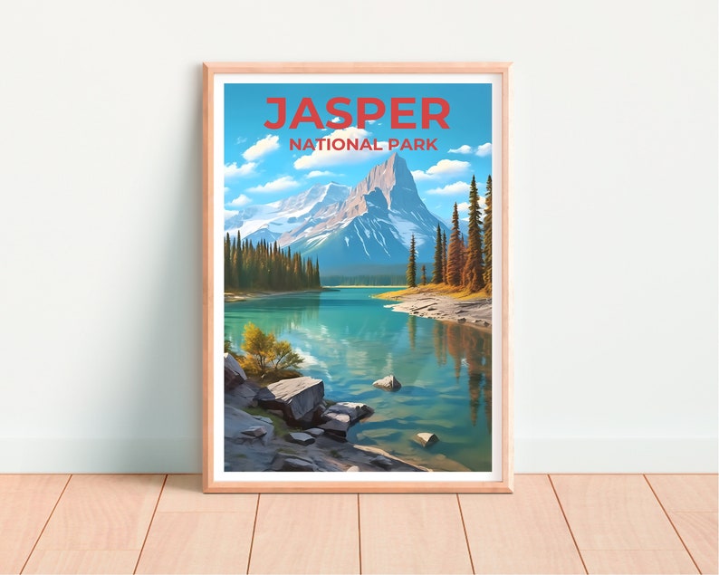 Jasper National Park Travel Poster, Canada Wall Art, Canada Print, Jasper National Park Poster, Jasper Poster, Nature Poster