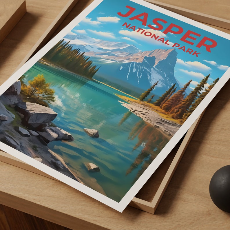 Jasper National Park Travel Poster, Canada Wall Art, Canada Print, Jasper National Park Poster, Jasper Poster, Nature Poster