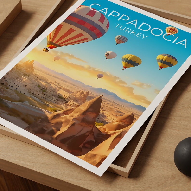 Cappadocia Travel Poster, Turkey Wall Art, Turkey Print, Cappadocia Poster, Turkey Poster, Hot Air Balloon Poster, Nature Poster