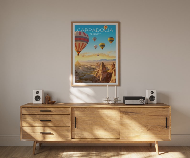 Cappadocia Travel Poster, Turkey Wall Art, Turkey Print, Cappadocia Poster, Turkey Poster, Hot Air Balloon Poster, Nature Poster