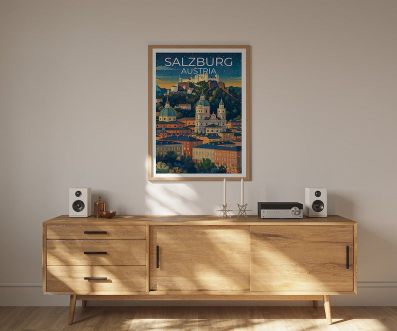 Salzburg Poster, Salzburg Print, Austria Art, Austria Print, Salzburg Travel Poster, Austria Poster, Salzburg Wall Art