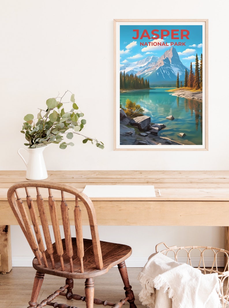 Jasper National Park Travel Poster, Canada Wall Art, Canada Print, Jasper National Park Poster, Jasper Poster, Nature Poster