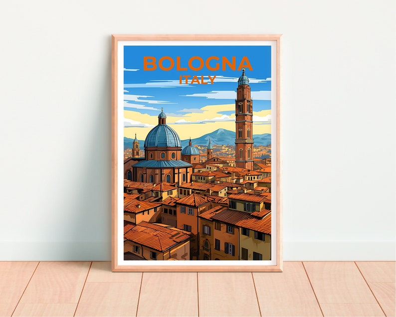 Bologna Travel Poster, Italy Wall Art, Italy Print, Bologna Poster, Italy Poster, City Poster, Bologna Art