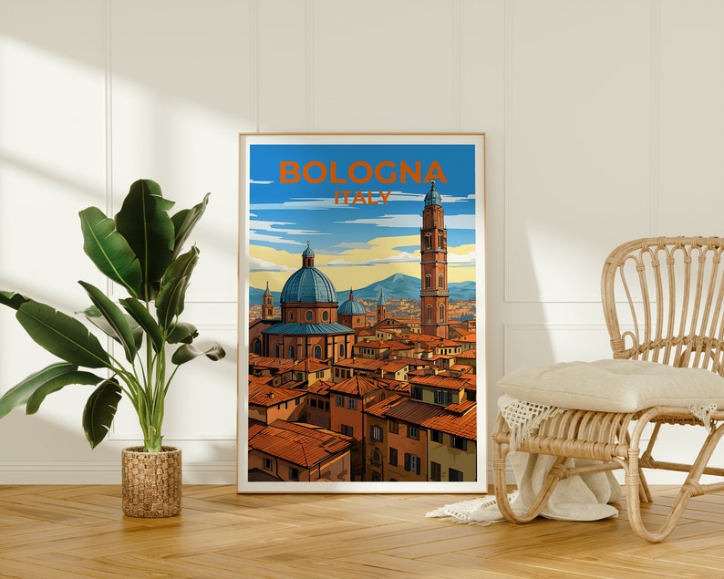 Bologna Travel Poster, Italy Wall Art, Italy Print, Bologna Poster, Italy Poster, City Poster, Bologna Art