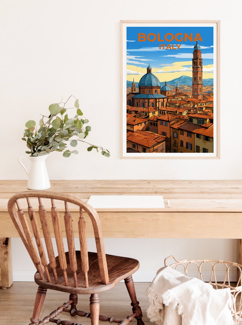 Bologna Travel Poster, Italy Wall Art, Italy Print, Bologna Poster, Italy Poster, City Poster, Bologna Art
