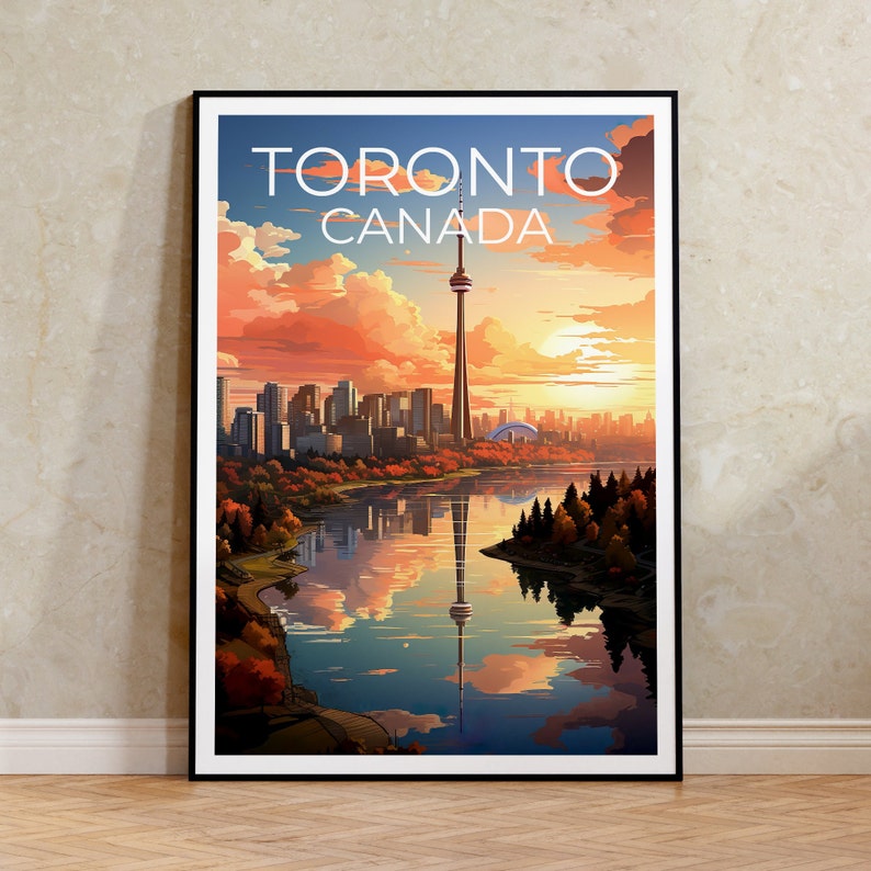 Toronto Travel Poster, Canada Wall Art, Canada Print, Toronto Poster, Canada Poster, CN Tower Poster, Toronto Art