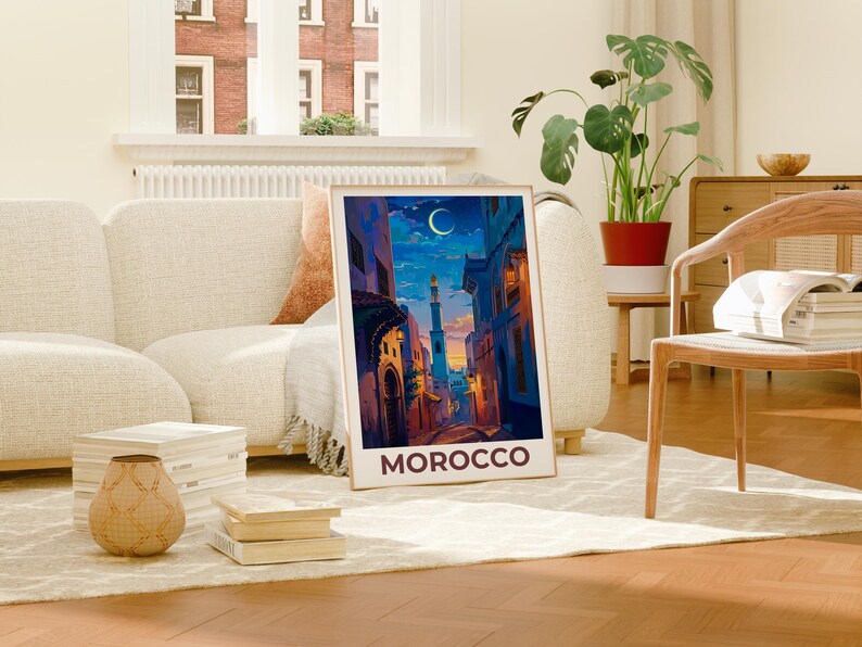 Morocco Print Poster, Fez Wall Art, Fez Poster, Travel Gift Idea, Morocco Illustration, Morocco Poster